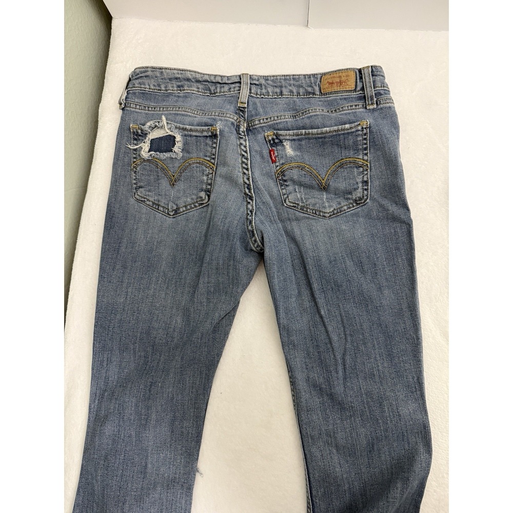 Levi's 518 Superlow Jeans‎ Womens 5 Medium Distressed Bootcut Raw Hem Y2K